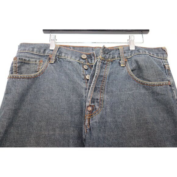 Evisu Japan Indigo Wide Leg Denim Button Fly Jeans 36x30 100% Cotton Classic Fit - Picture 7 of 16